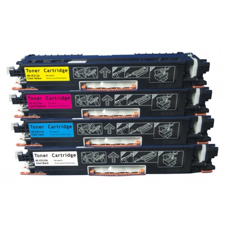 HP CE310A / CE311A / CE313A / CE312A Pack CMYK Toner Compatible