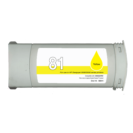 HP C4933A / 81 Cartouche d'encre Jaune Remanufacturé