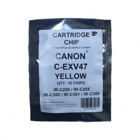 Canon C-EXV47 Sachet de 10 Puces de Remplacement Jaune Avec Autocollant