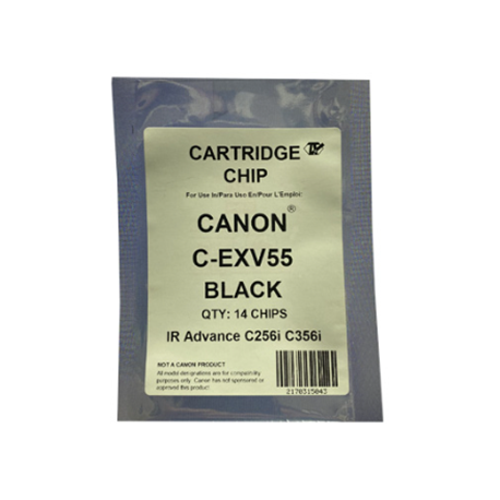 Canon C-EXV55 Sachet de 10 Puces de Remplacement Noir Avec Autocollant