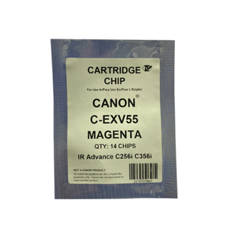 Canon C-EXV55 Sachet de 10 Puces de Remplacement Magenta Avec Autocollant